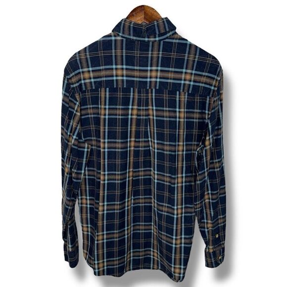 Woolrich 90s Blue Plaid Button Down Shirt Sz M - Picture 7 of 7